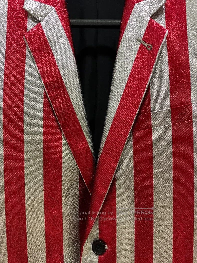 Saint Laurent Paris Saint Laurent Paris Silver Red Metallic Stripe Suit Size US S / EU 44-46 / 1 - 5 Thumbnail