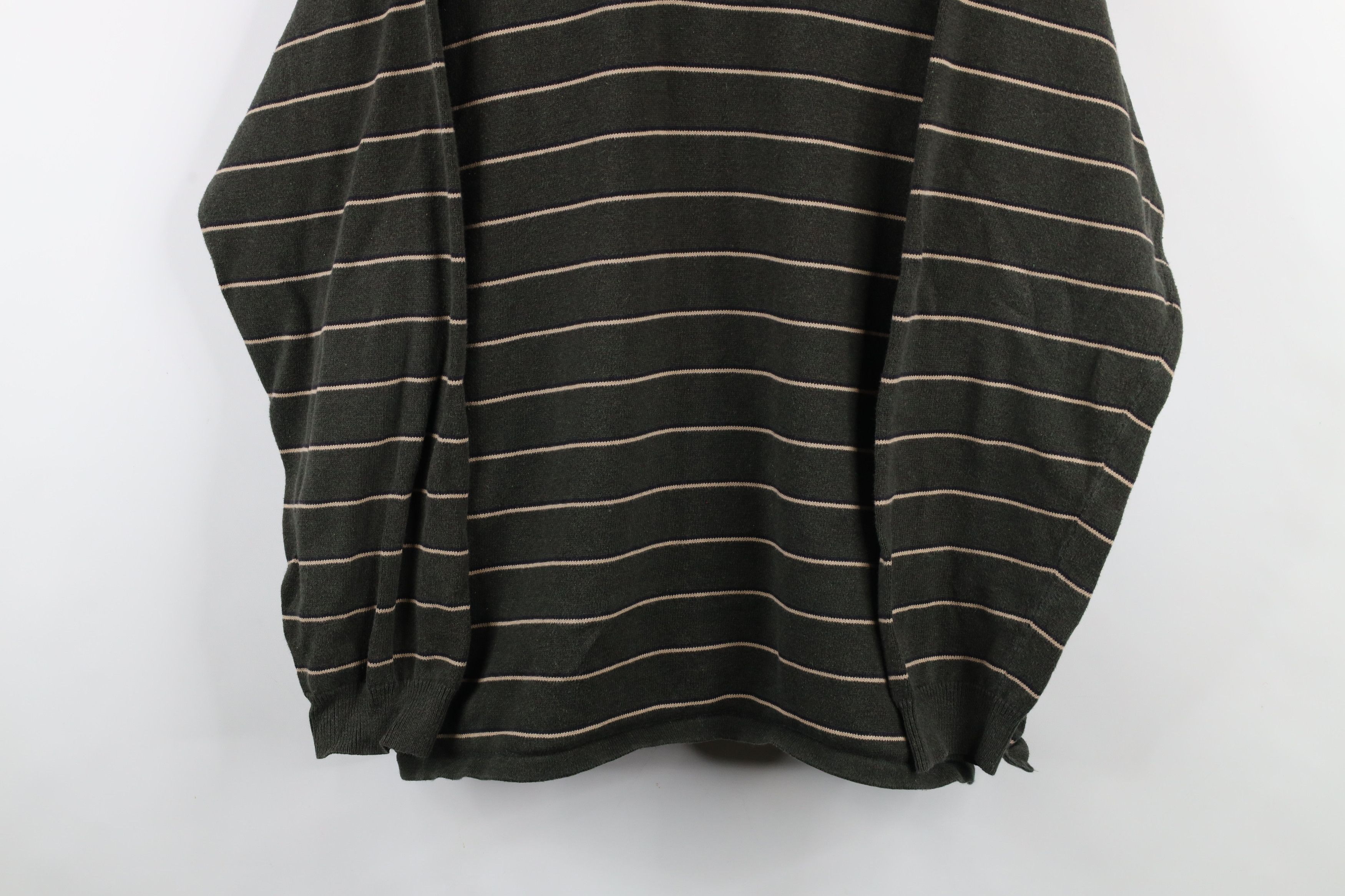 Vintage Vintage 90s Streetwear Cotton Knit Striped Long Sleeve Polo Size US XL / EU 56 / 4 - 3 Thumbnail