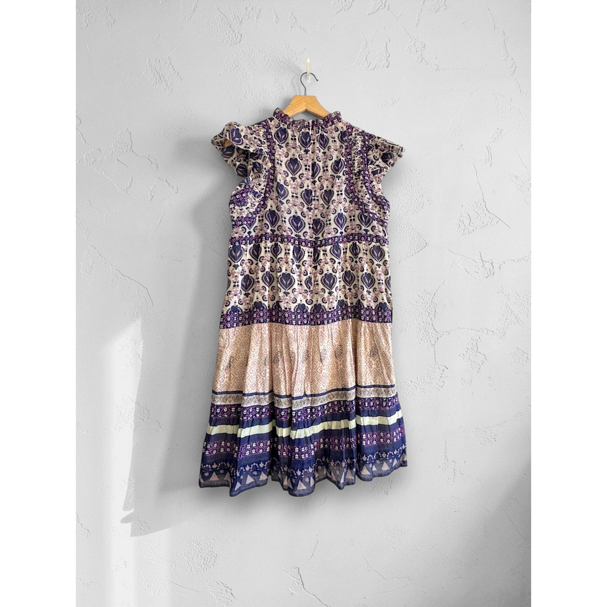 Sea New York Sea New York Violet Border Print Mini Dress S NWT Cotton Size S / US 4 / IT 40 - 2 Thumbnail