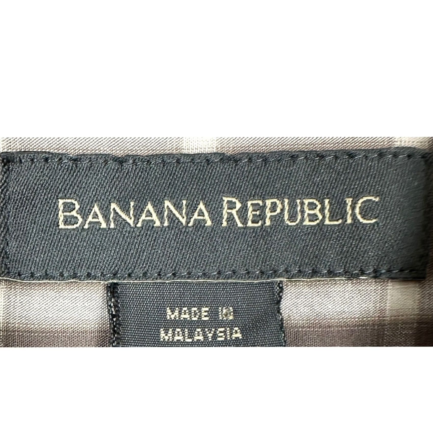 Banana Republic Banana Republic Shirt Button Up Men Large Grayish Brown Plaid Long Sleeve Casual Size US L / EU 52-54 / 3 - 4 Thumbnail