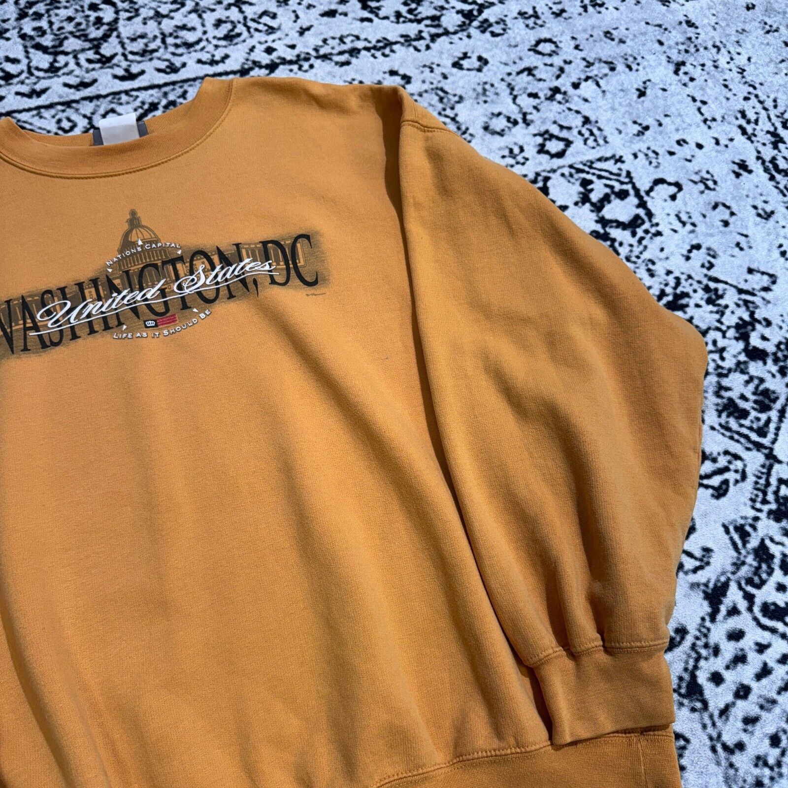 Vintage Vintage Yellow Cotton Crewneck Size XL Y2K Washington DC USA Size US XL / EU 56 / 4 - 5 Thumbnail