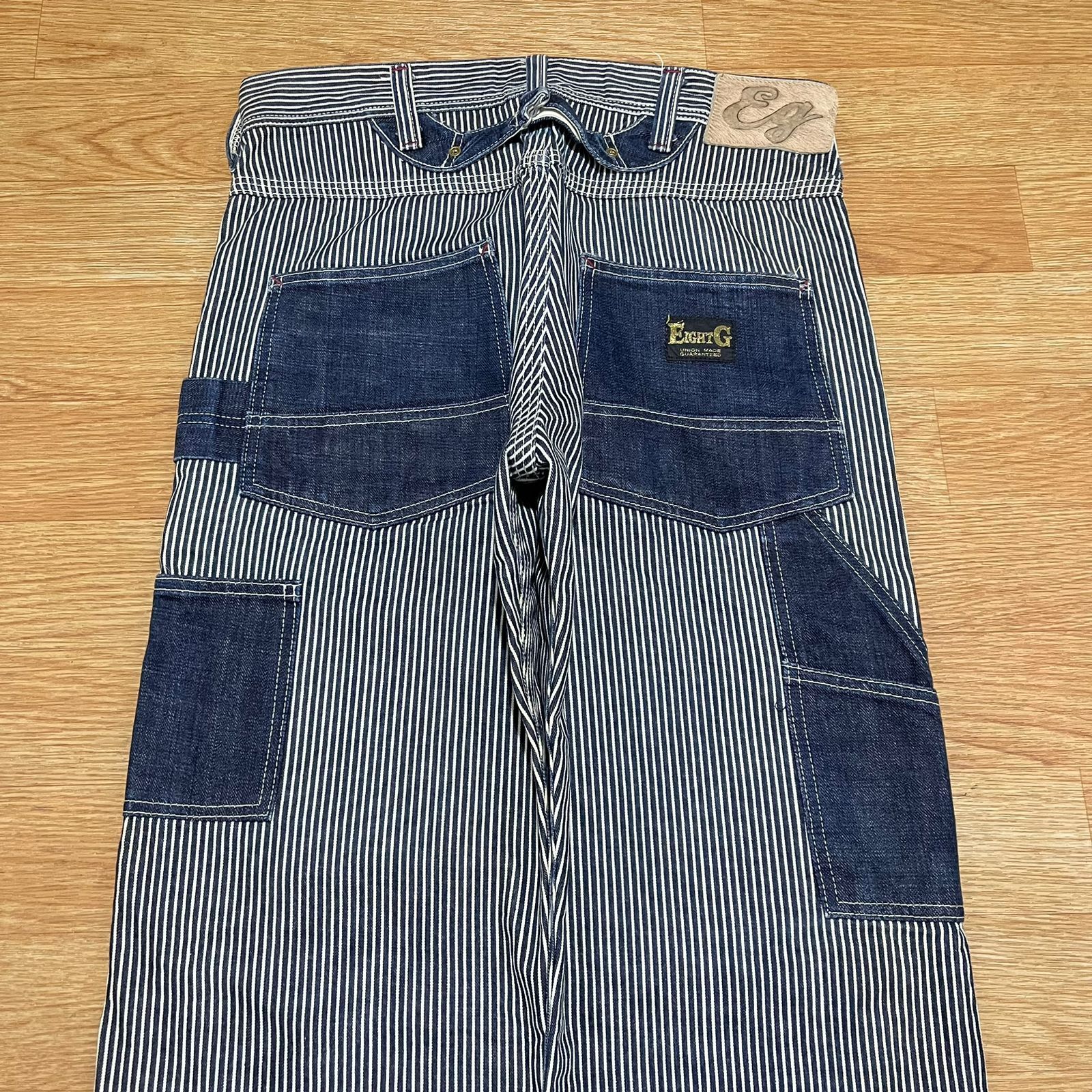 EIGHT-G Vintage Eight G carpenter Double Knee Hickory Pants Size US 31 - 6 Thumbnail