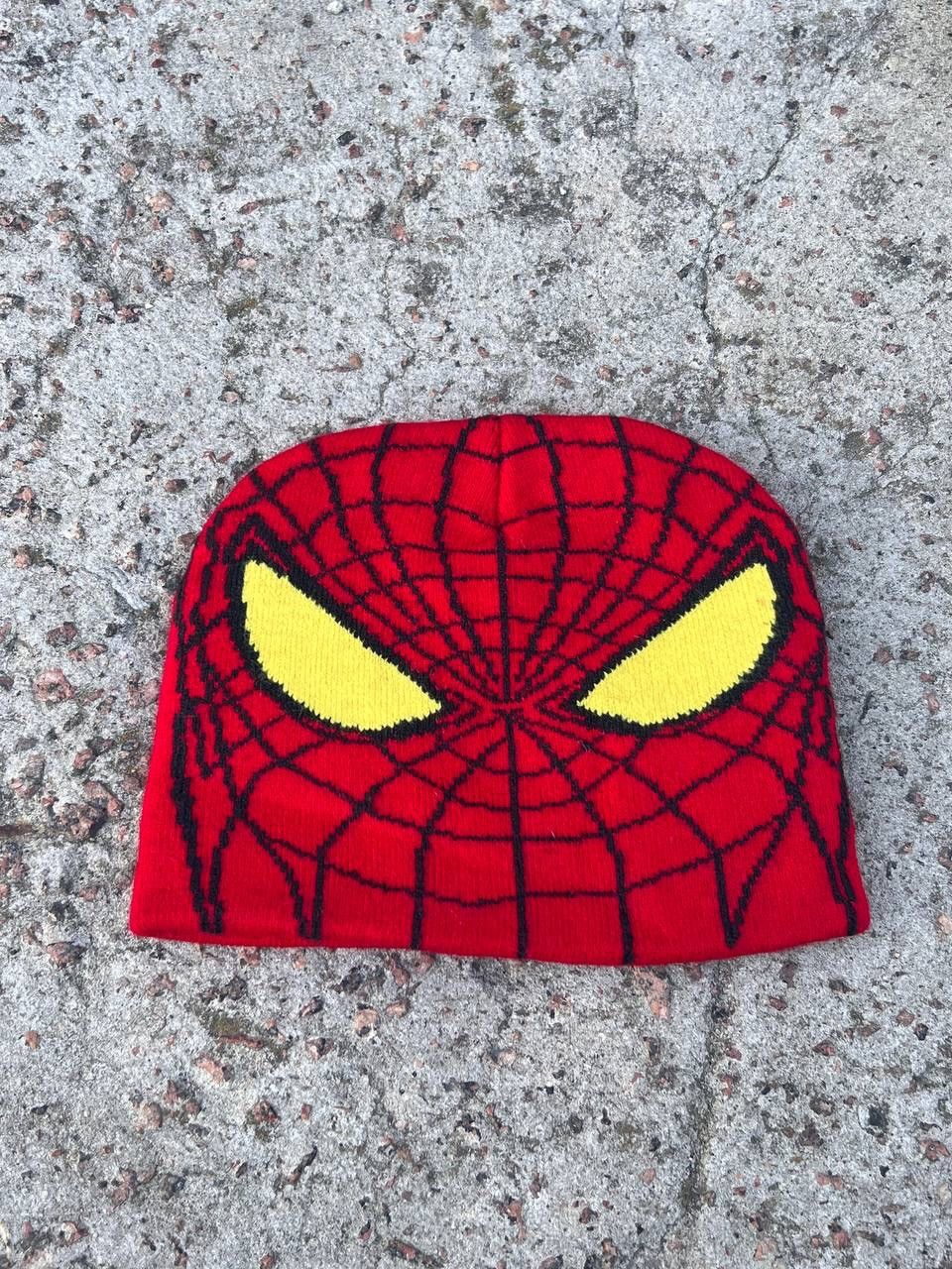 Japanese Brand × Vintage Y2k Spider Man Beanie Hat Eye Big Logo 00s Size ONE SIZE - 1 Thumbnail