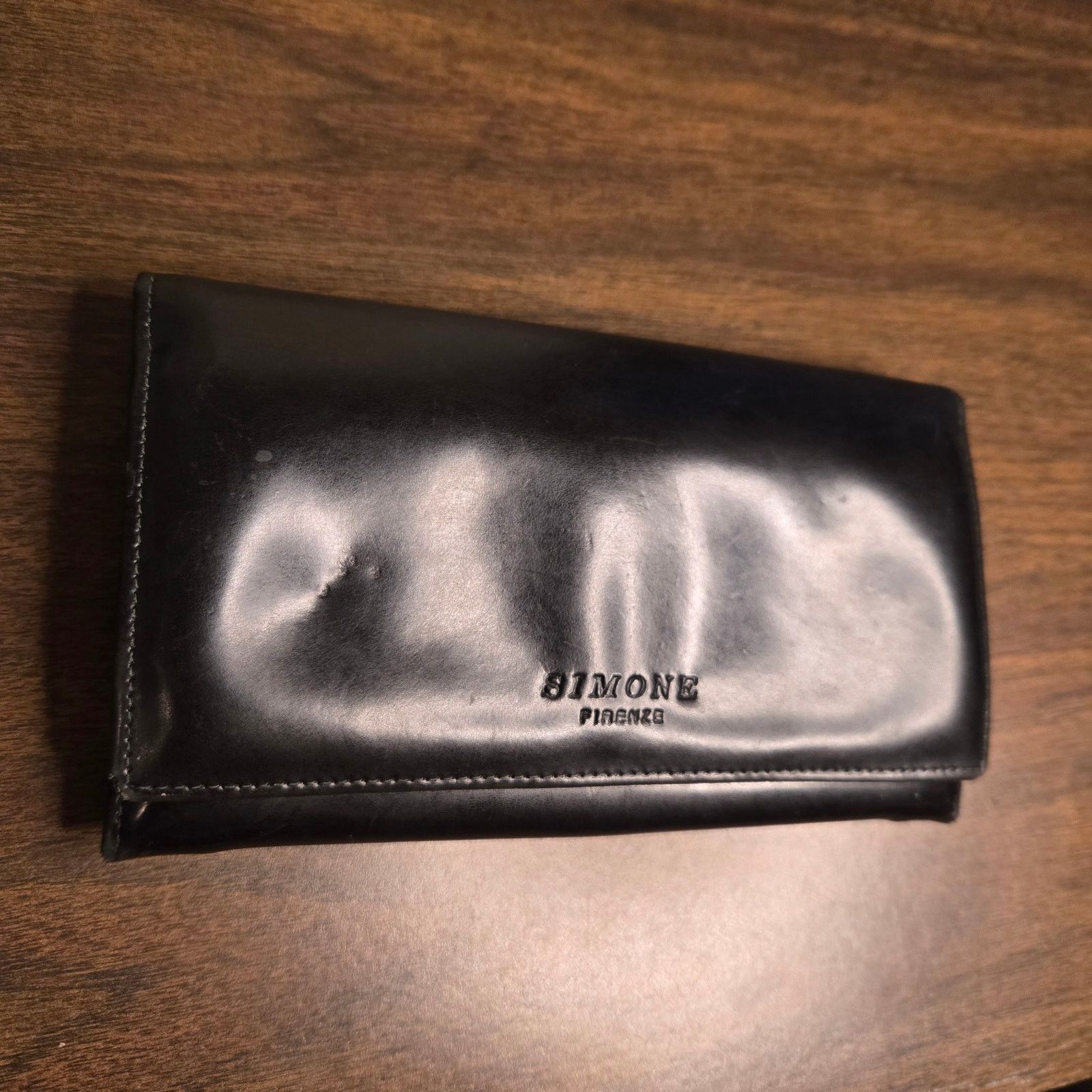 Firenze Vintage Simone Firenze Black Leather Wallet Handmade Italy Size ONE SIZE - 2 Thumbnail