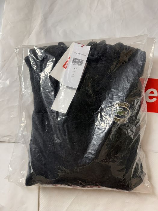 Supreme Supreme LACOSTE Hooded Sweatshirt Black medium size | Grailed