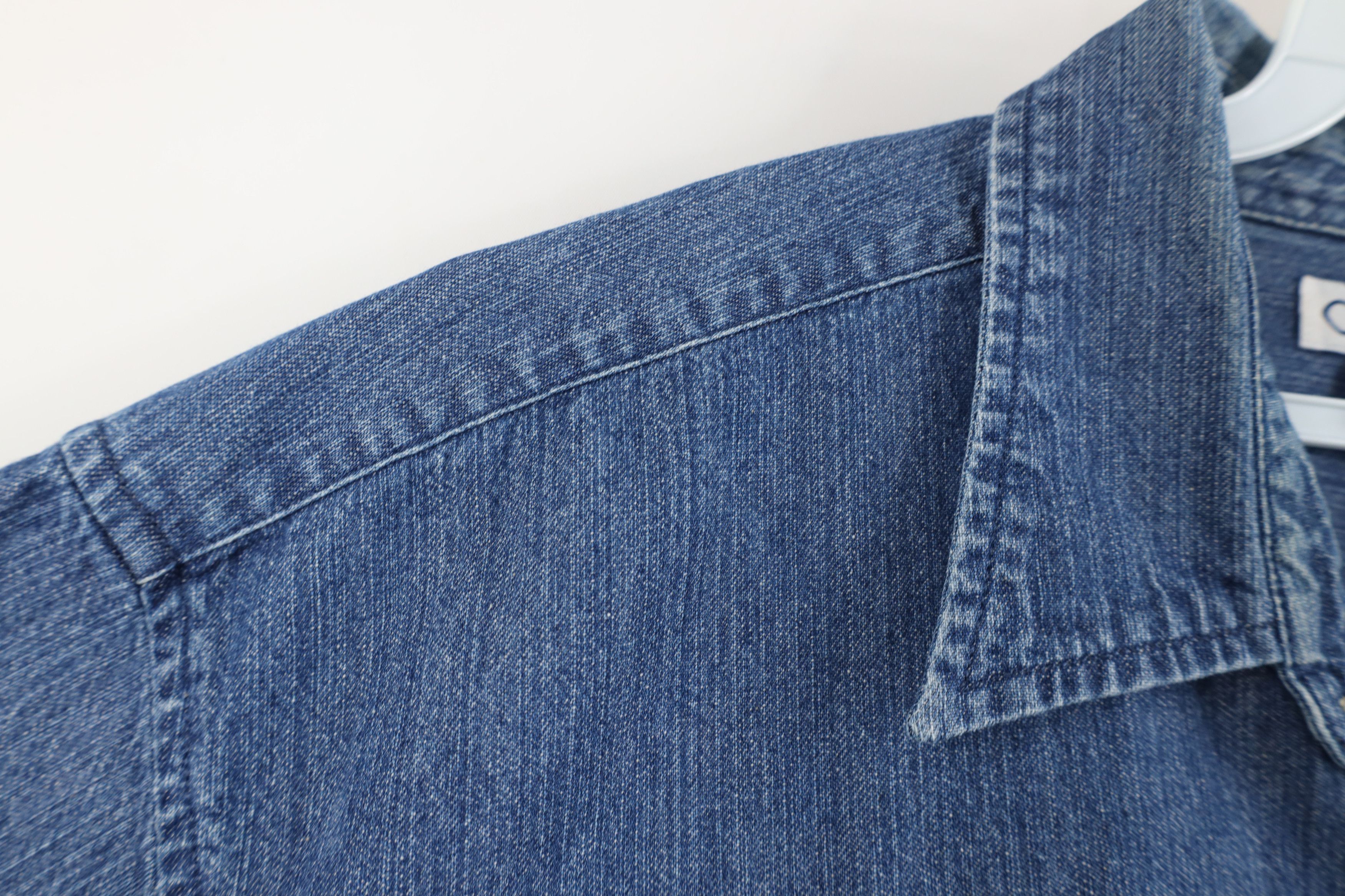 Vintage Vintage 90s Streetwear Short Sleeve Collared Denim Shirt Size US XL / EU 56 / 4 - 8 Thumbnail