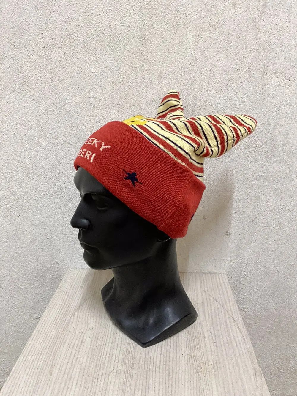 Japanese Brand Japanese Brand Stripe Devil Horn Beanie Hat Size ONE SIZE - 3 Thumbnail