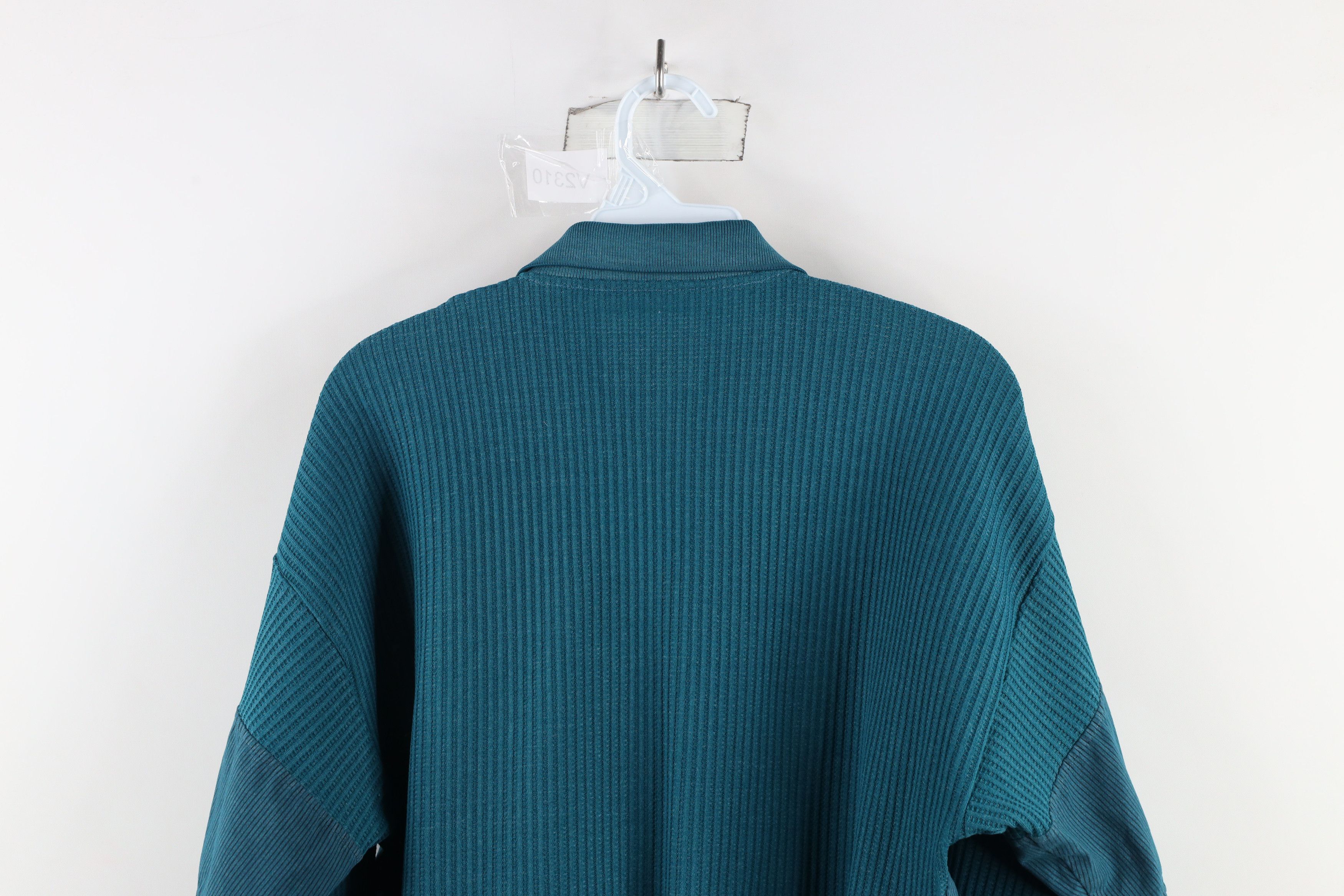 Vintage Vintage 90s Streetwear Ribbed Knit Pullover Polo Shirt Size US M / EU 48-50 / 2 - 7 Thumbnail