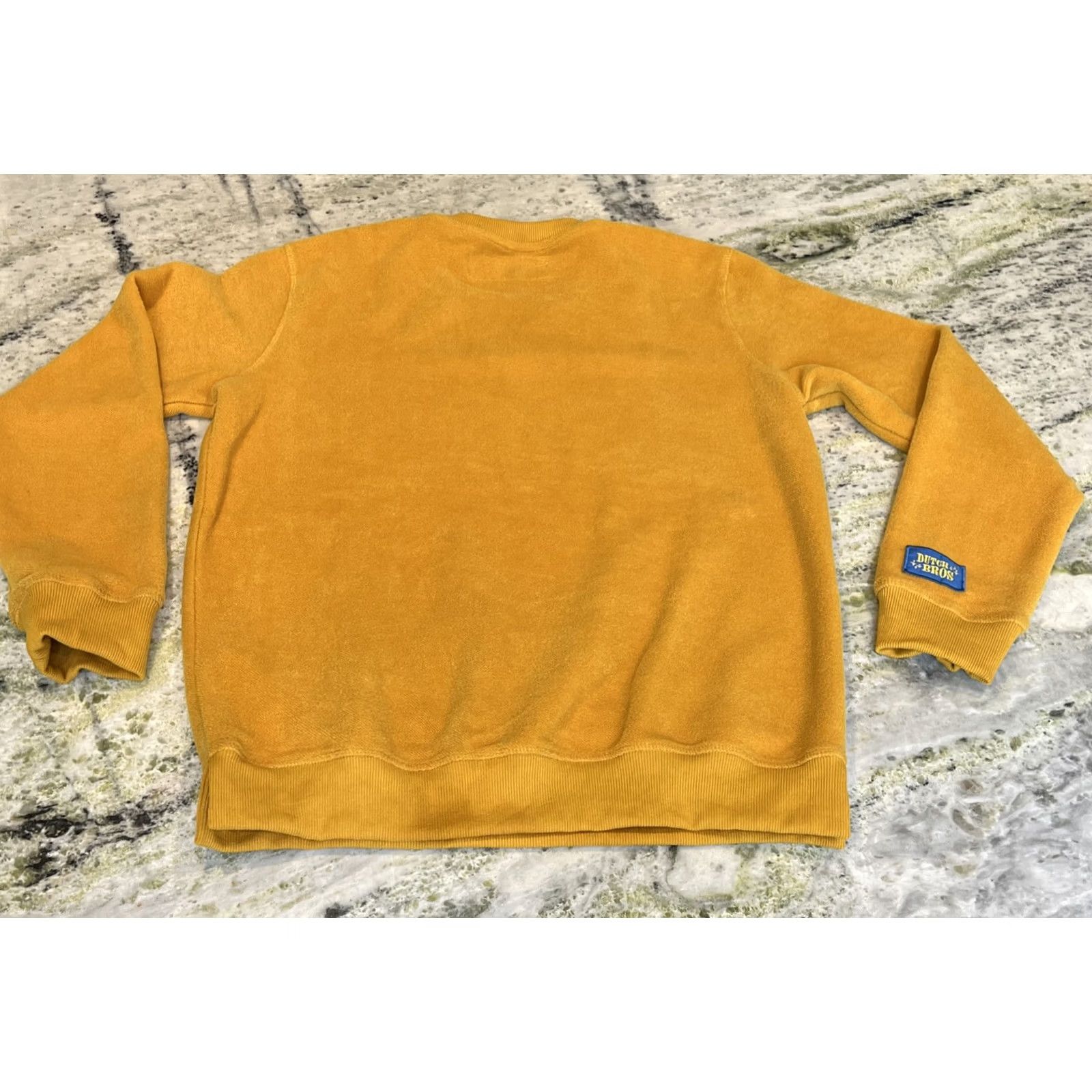 Vintage Dutch Bros Coffee Sweatshirt Men M Mustard Yellow Long Sleeve Crew Neck Logo Embroidered Pullover Coffee Size US M / EU 48-50 / 2 - 7 Thumbnail