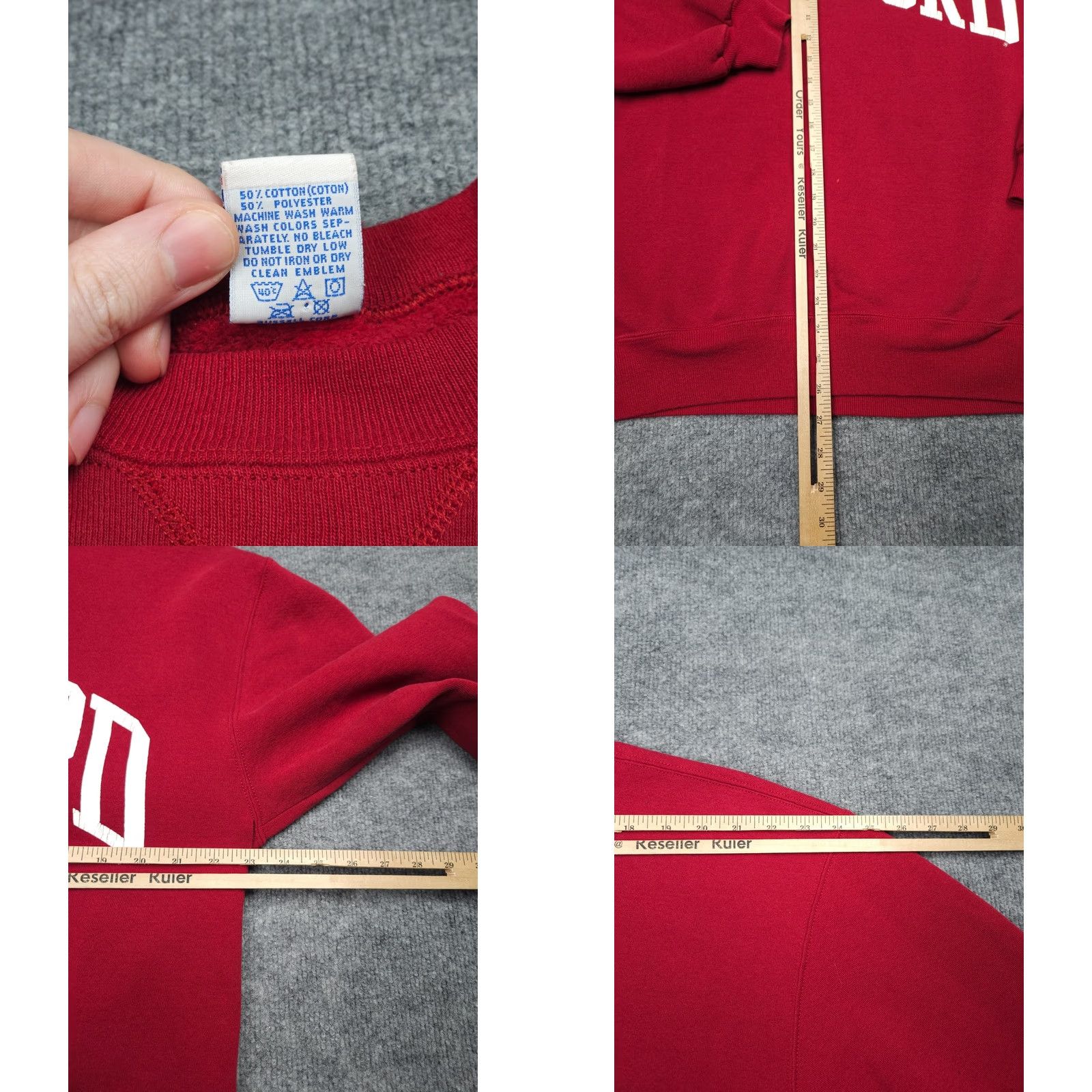 Russell Athletic VINTAGE Russell USA Stanford University Sweatshirt Men XL Red Spellout 90s Pullover Crew Neck Long Sleeve Fleece Cotton Logo Regular Sweatshirt Size US XL / EU 56 / 4 - 8 Thumbnail