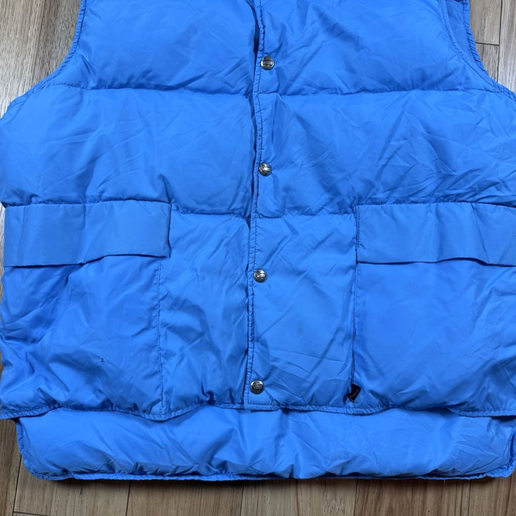 Vintage VINTAGE Woolrich Vest Puffer Full Zip Snaps Nylon Down Blue XL Mens"} Size US XL / EU 56 / 4 - 3 Thumbnail