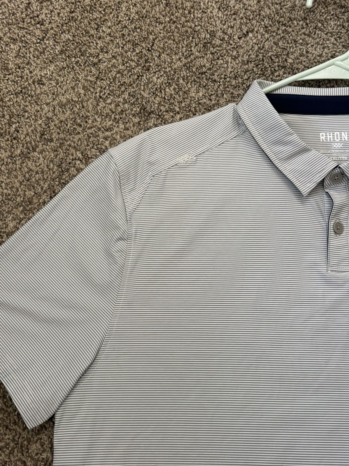 Rhone Rhone Golf Stripe Polo Shirt Men's Size XXL Light Gray Size US XXL / EU 58 / 5 - 4 Thumbnail