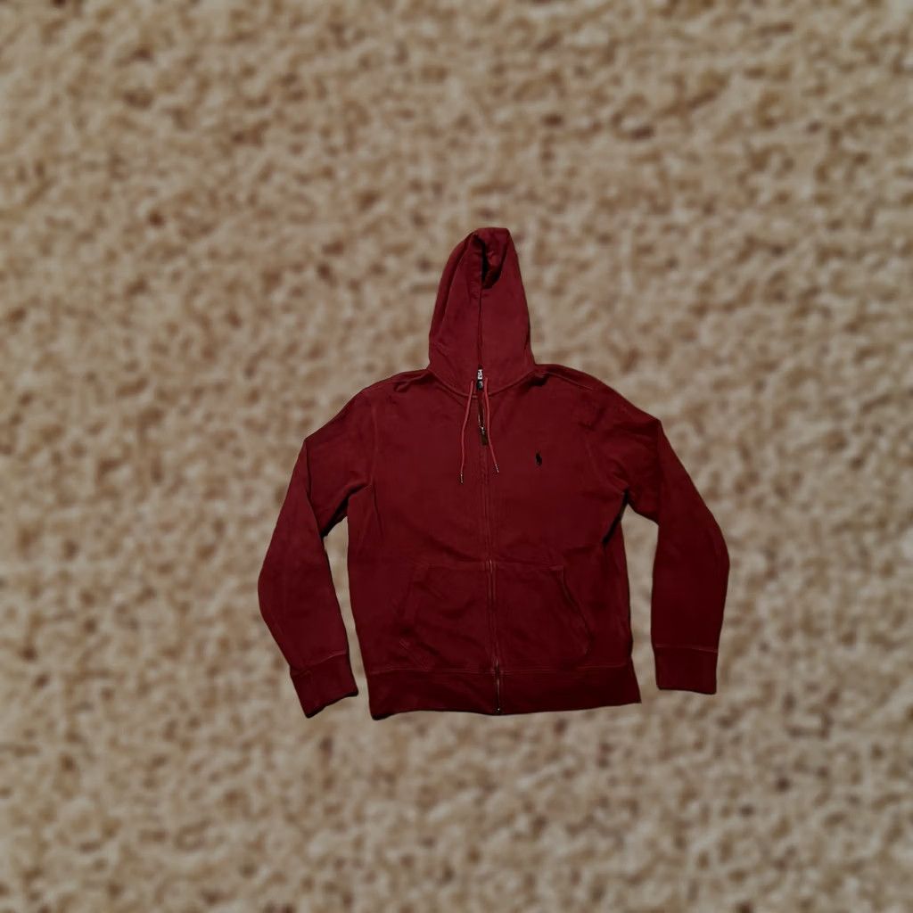 Polo Ralph Lauren Polo Ralph Lauren Hoodie Sweater Sweatshirt Full Zip Ribbed Maroon Large Men's Size US L / EU 52-54 / 3 - 1 Thumbnail
