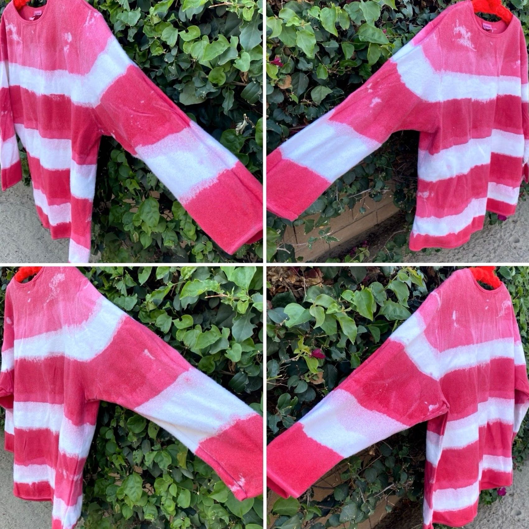 Pinko VINTAGE Casual Knitwear By Dobie Pink Striped Boxy 1X T-Shirt Women Size XL / US 12-14 / IT 48-50 - 3 Thumbnail