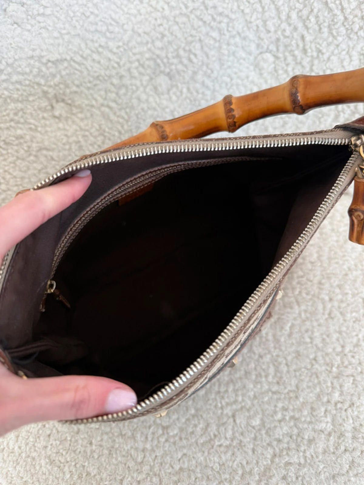 Gucci Gucci GG canvas bamboo handle shoulder bag Size ONE SIZE - 8 Thumbnail