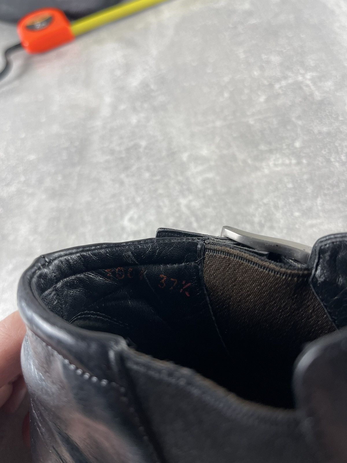 Prada Prada Ankle Leather Boots Black Slip On Buckle Size US 7.5 / IT 37.5 - 8 Thumbnail