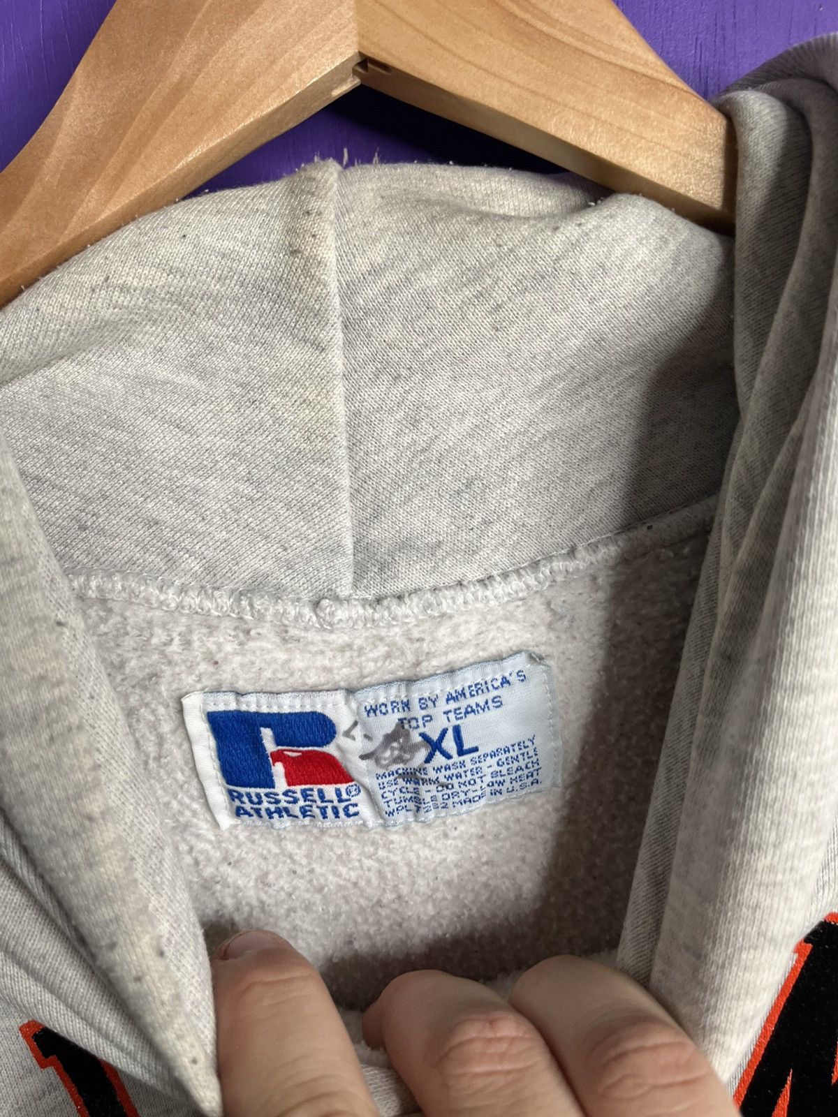 Russell Athletic × Vintage Vintage 90s Russell Oklahoma state football hoodie Size US XL / EU 56 / 4 - 4 Thumbnail