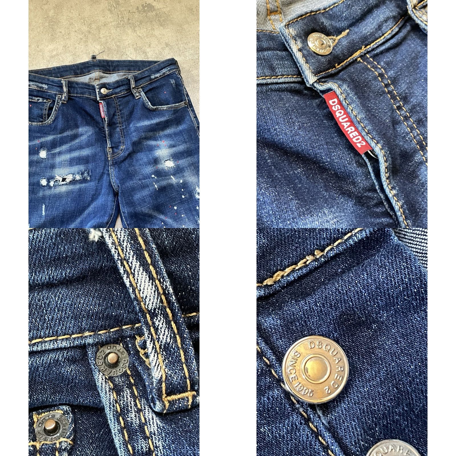 Dsquared2 Dsquared2 Slim Jeans Distressed Paint Denim Jeans Made In Italy Size 48 Mens Slim Blue City Biker 90s? Size US 32 / EU 48 - 8 Thumbnail