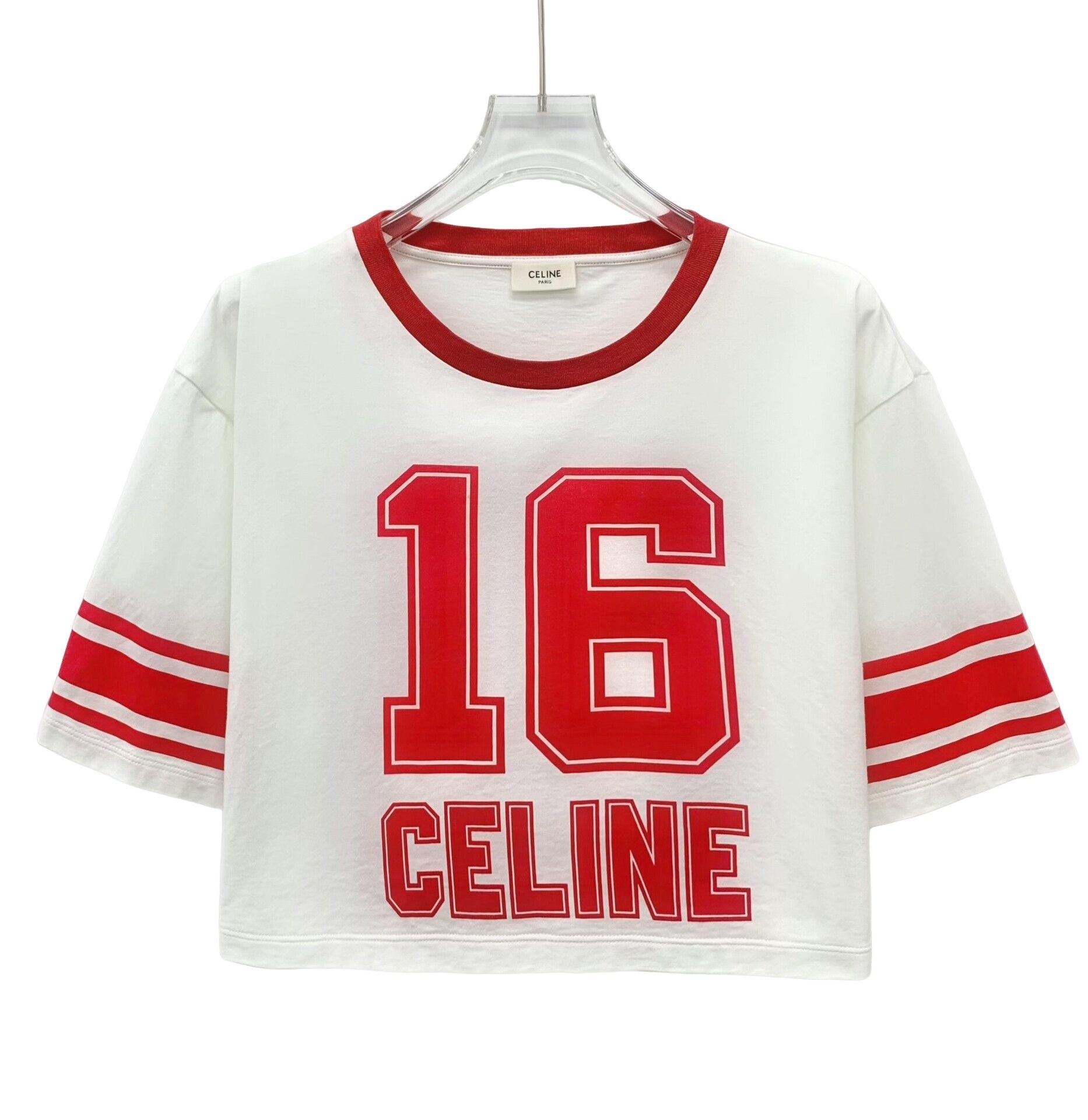 Celine Celine 16 Logo Cropped T-Shirt Size L Size L / US 10 / IT 46 - 1 Thumbnail