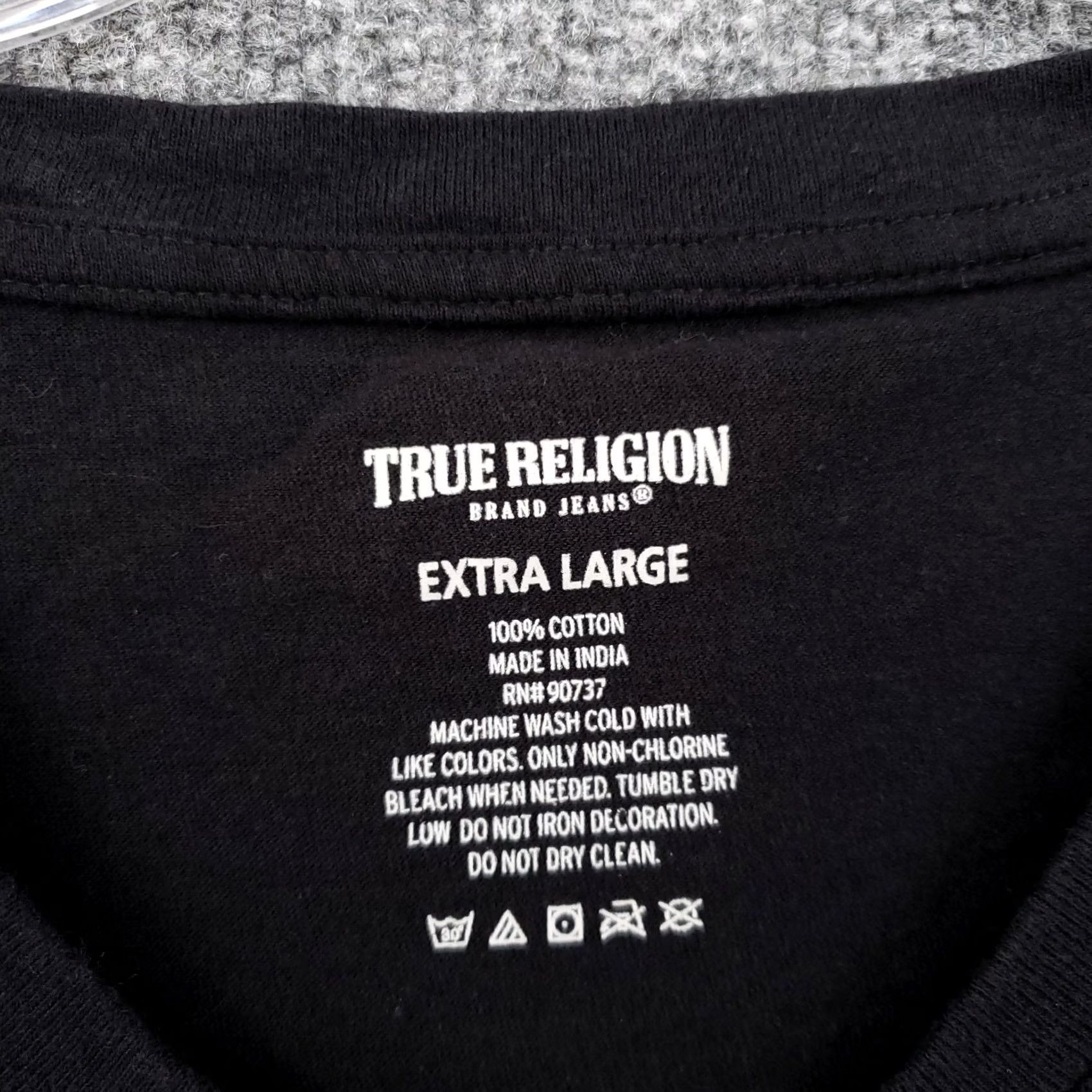 True Religion True Religion Shirt Mens XL Black Short Sleeve Horseshoe Spellout Pullover Tee Size US XL / EU 56 / 4 - 4 Thumbnail