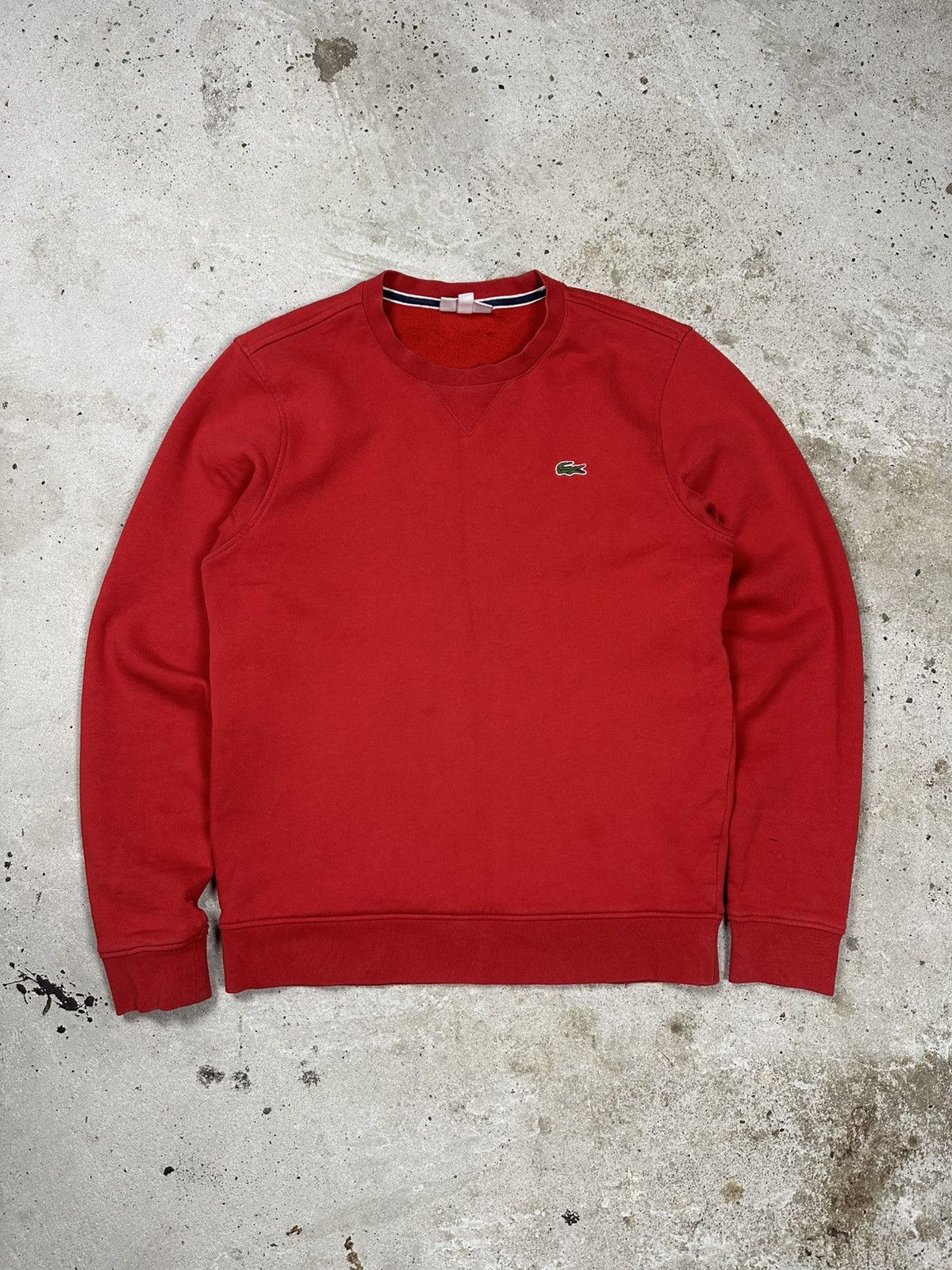 Lacoste × Vintage Vintage Y2K Lacoste Red Crewneck Jumper Small Logo Size US S / EU 44-46 / 1 - 1 Thumbnail