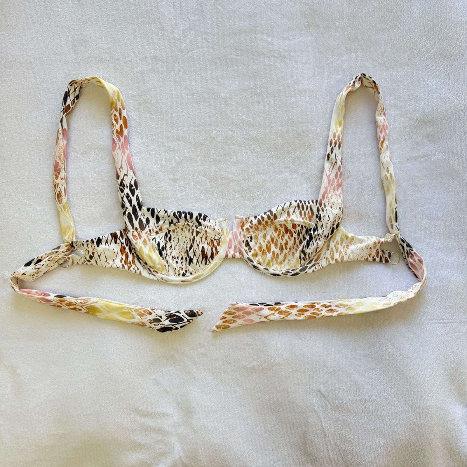 Beach Riot NWOT! Beach Bunny Multicolor Snake Print Swim Top, Size S Size S / US 4 / IT 40 - 4 Thumbnail