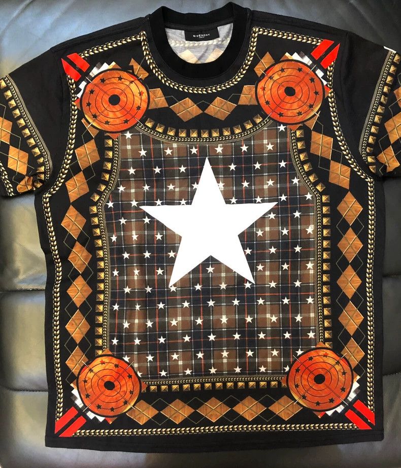 Givenchy Men's T-Shirt Runway Model Star Pattern 2506-Nex
