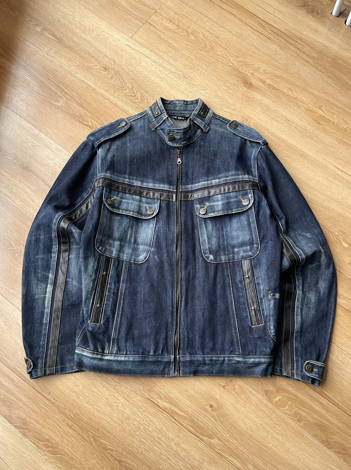 If Six Was Nine Vintage Distressed Carpenter Moto Zip Denim Jacket y2k Size US L / EU 52-54 / 3 - 2 Thumbnail