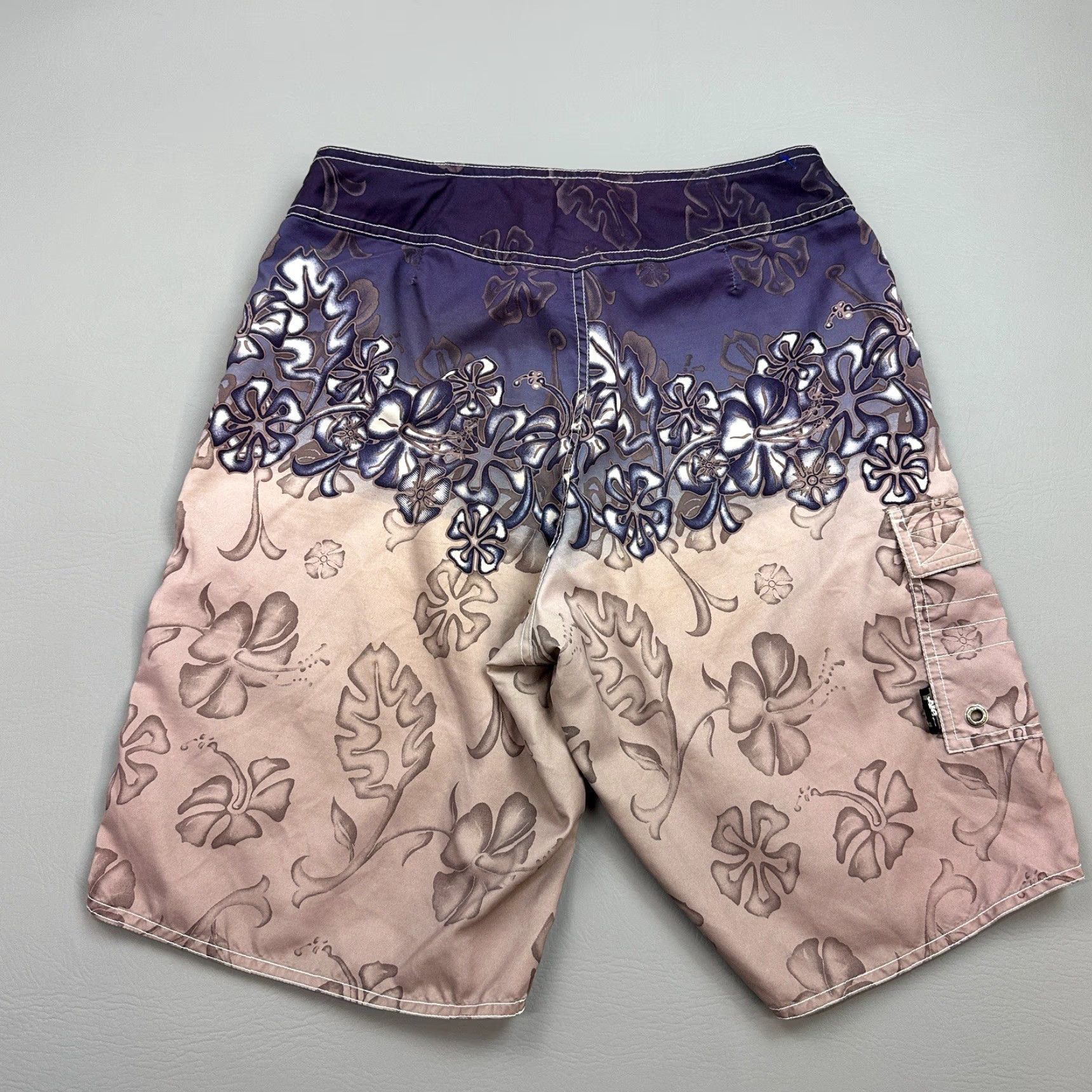 No Fear VINTAGE No Fear Board Shorts Mens 30 Purple Ombre Hawaiian Floral Cargo Y2K Size US 33 - 7 Thumbnail