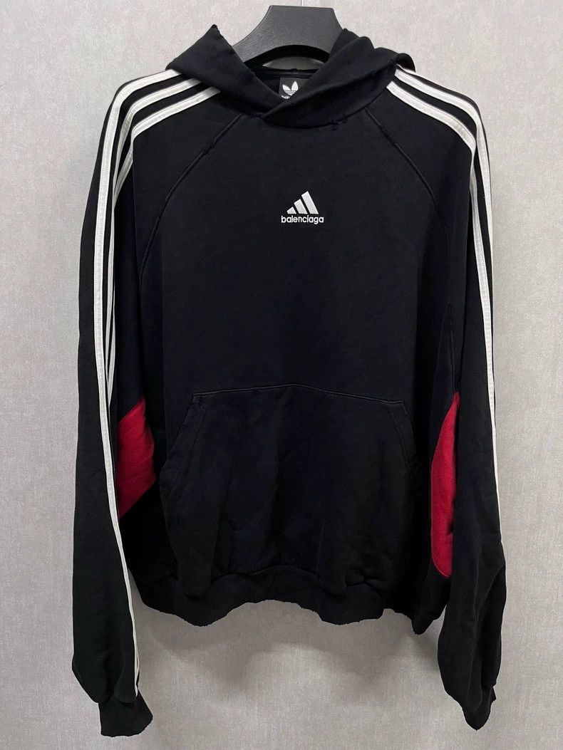 Balenciaga adidas Black and Red Patchwork Sweatshirt