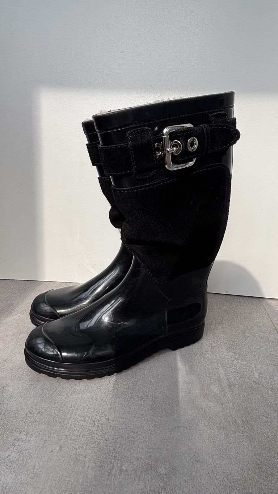 Dolce & Gabbana Dolce & Gabbana D&G Rubber Rain Boots Gumboots Suede Size US 9 / IT 39 - 3 Thumbnail