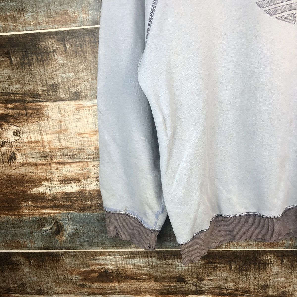 Adidas Adidas vintage logo Light Blue Sweatshirt #A1448 Size US L / EU 52-54 / 3 - 7 Thumbnail