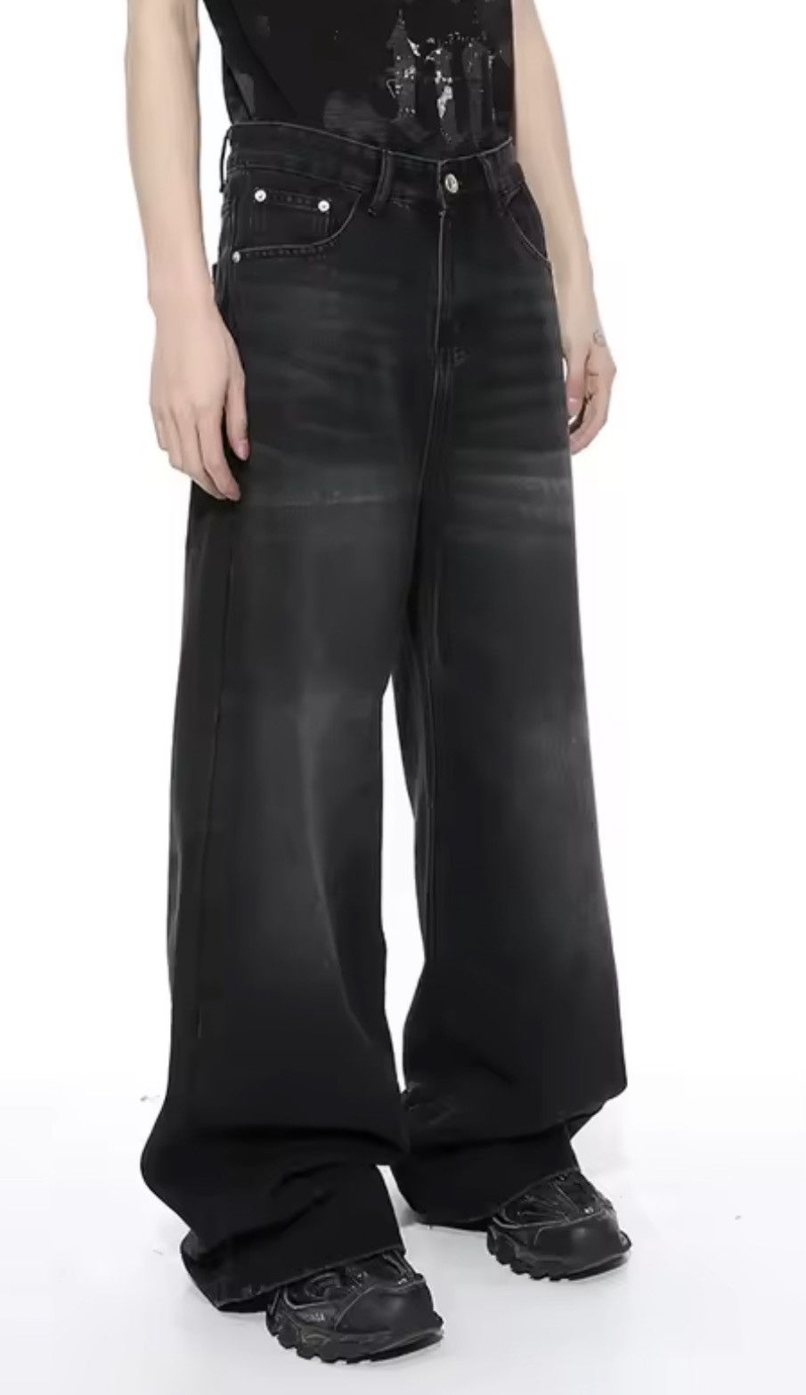 Jean Chiyuri x Maeda Black Washed Denim Jeans Size US 29 - 3 Thumbnail
