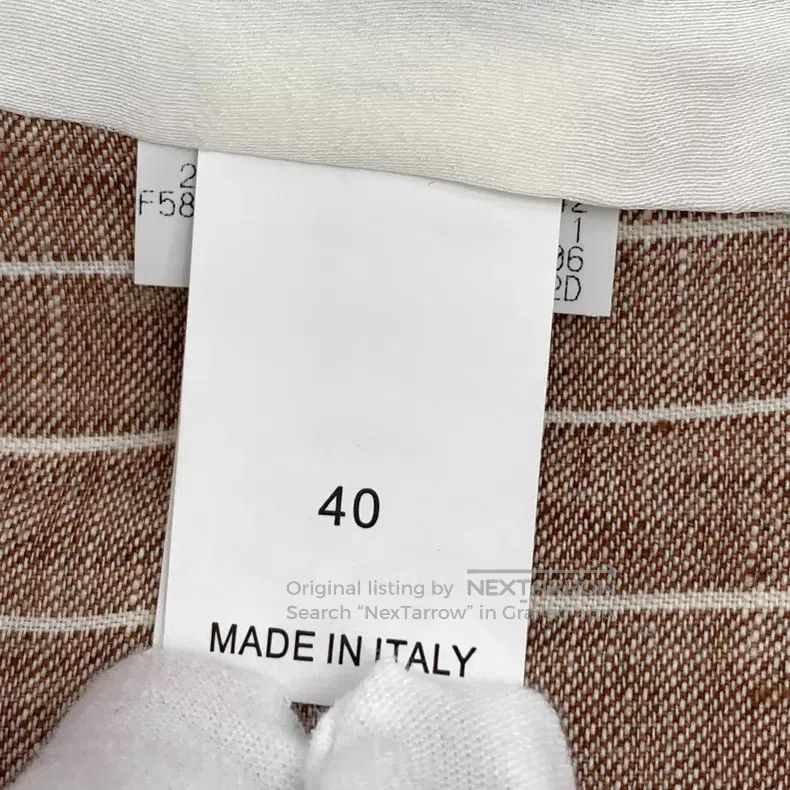 Brunello Cucinelli Brunello Cucinelli Brown vertical striped linen double-bre Size XS / US 0-2 / IT 36-38 - 7 Thumbnail