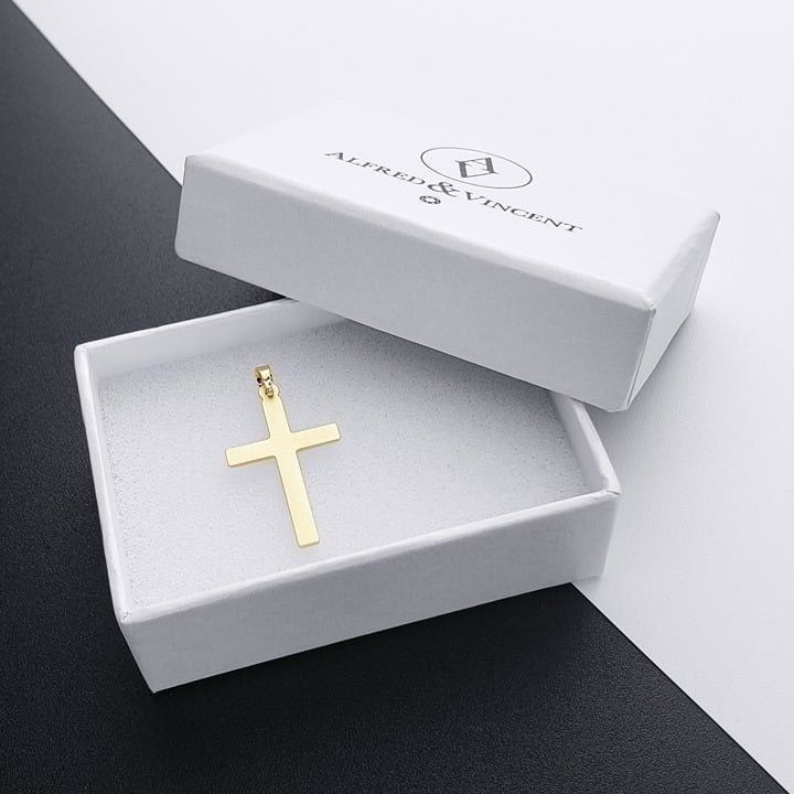 Other Latin Cross D-Cut Pave Crucifix Real 14k Yellow Gold Pendant Size ONE SIZE - 2 Thumbnail