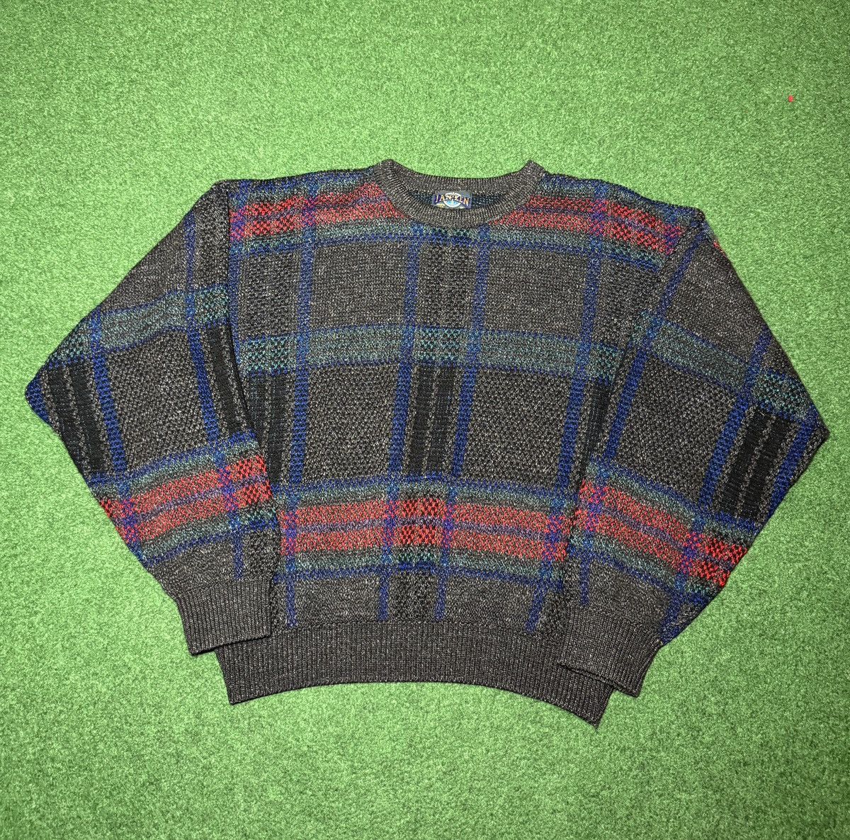 Jantzen Vintage 90s Jantzen Plaid Retro Grandpa Knit L/XL Sweater Size US L / EU 52-54 / 3 - 1 Thumbnail