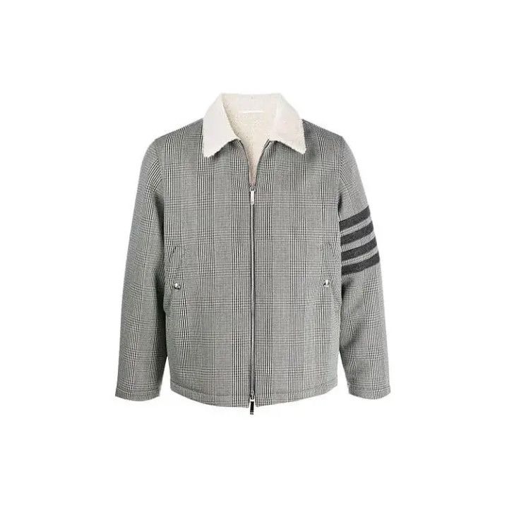 Thom Browne Thom Browne Wool Flight Jacket in Black and White Size US S / EU 44-46 / 1 - 1 Thumbnail