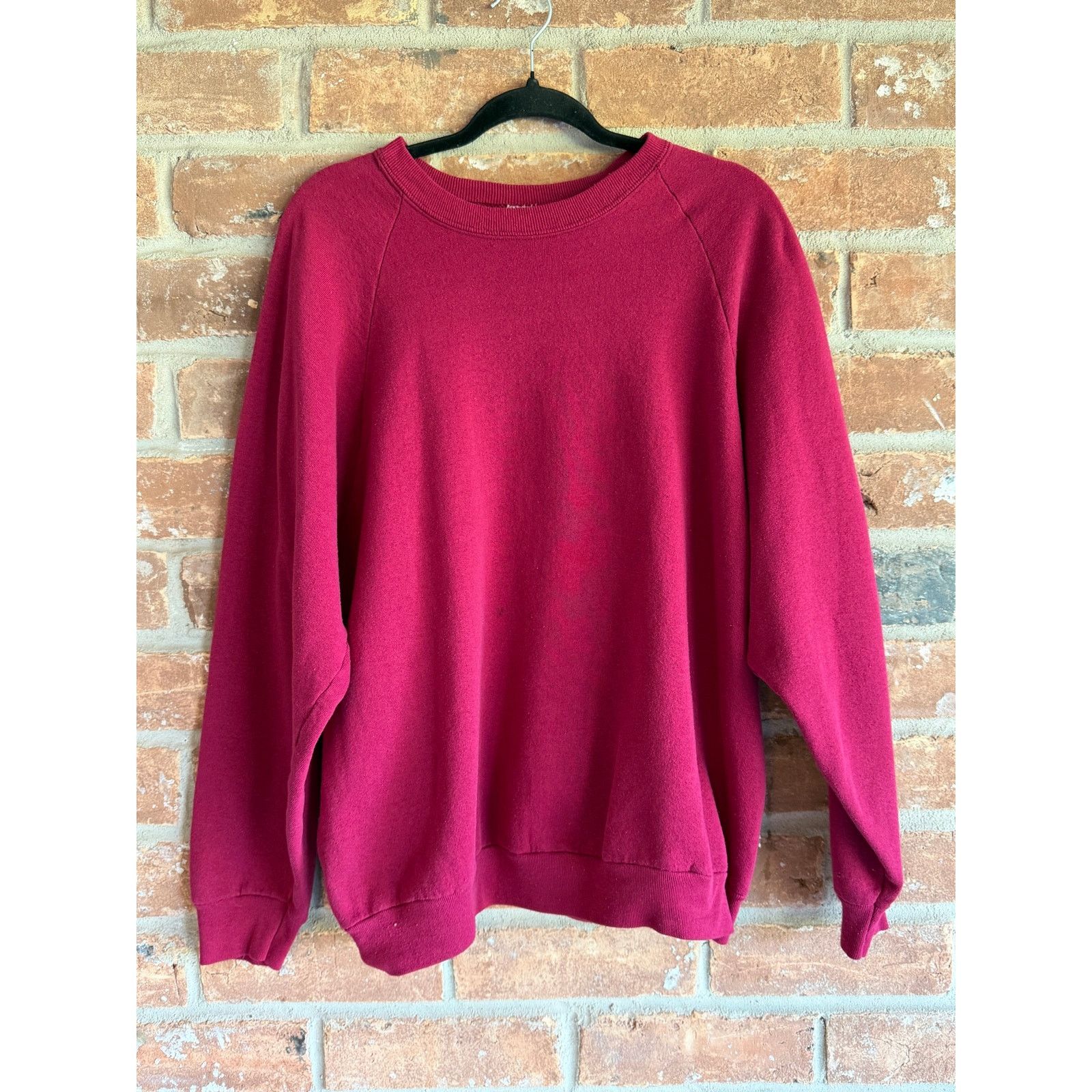 Fruit Of The Loom Vintage Burgundy Blank Crewneck Sweatshirt XL USA Size US XL / EU 56 / 4 - 1 Thumbnail
