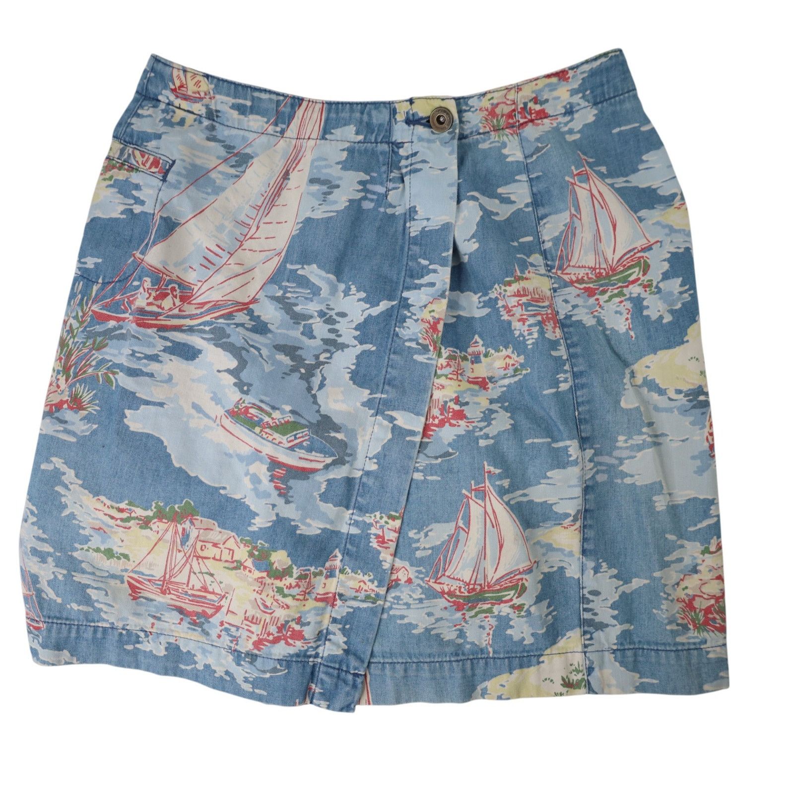 Liz Claiborne × Vintage Vintage Liz Claiborne Tropical Sailing Print Skort Size 28" / US 6 / IT 42 - 1 Thumbnail
