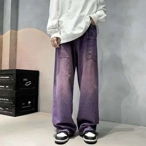 Japanese Brand Purple Wide Jeans Size US 34 / EU 50 - 4 Thumbnail
