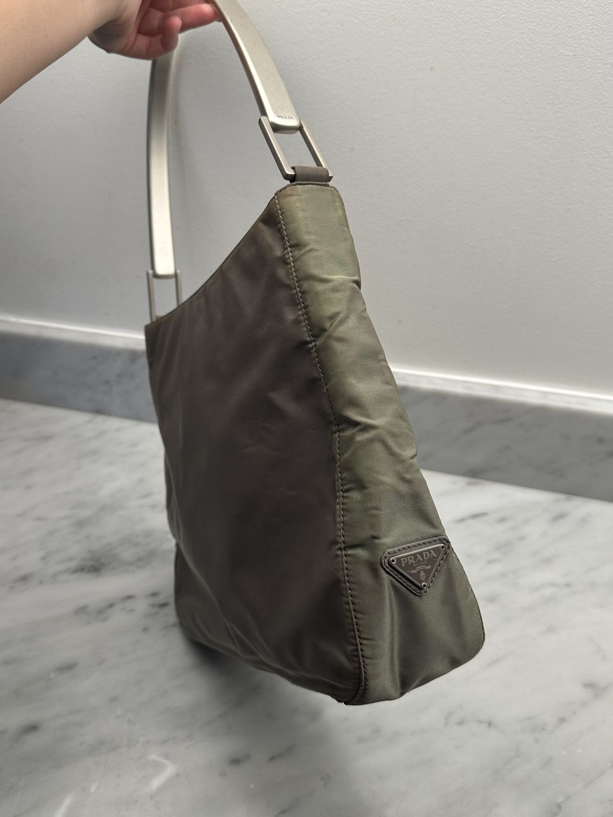 Prada Prada shoulder bag 🔥 khaki logo triangle handbag clear arm Size ONE SIZE - 8 Thumbnail