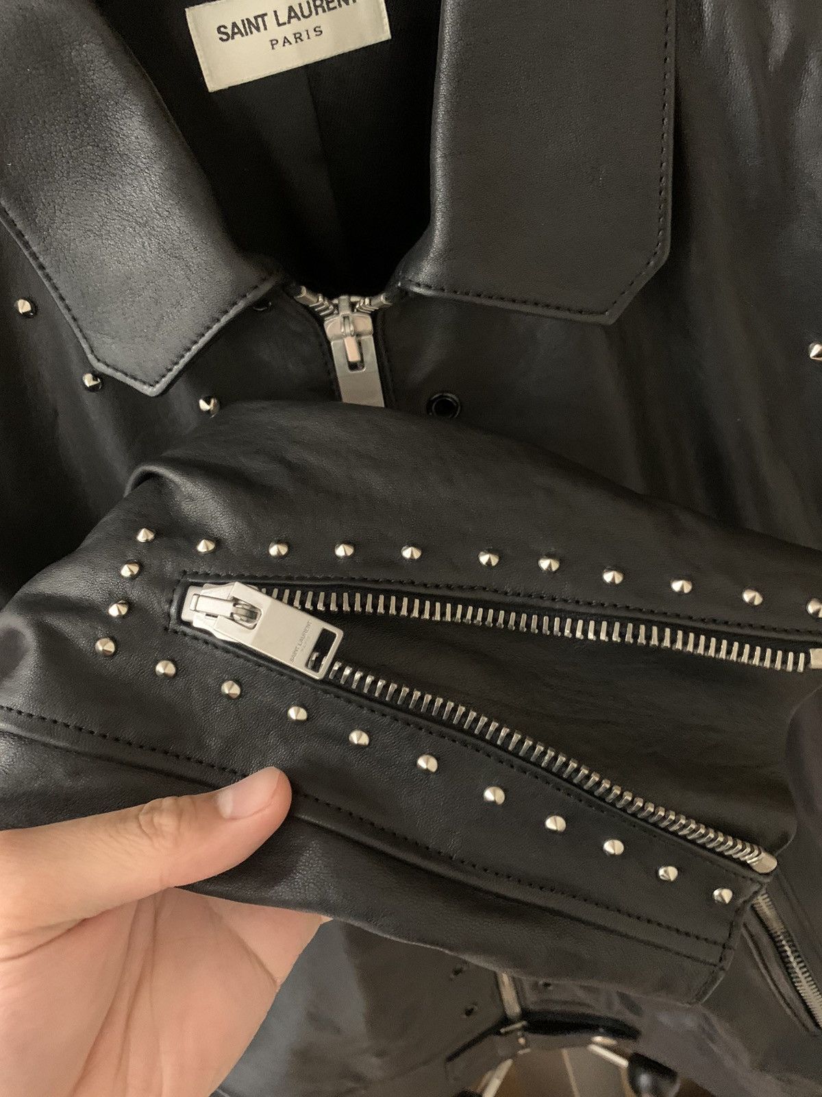 Saint Laurent Paris Saint Laurent 2014SS Studded Cafe racer jacket Size US M / EU 48-50 / 2 - 5 Thumbnail