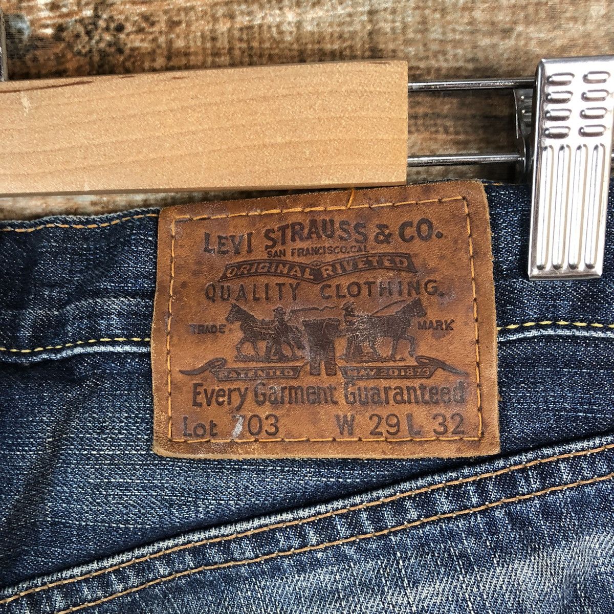 Levi's DL Levis 703 Blue selvedge Denim Pants #C129 Size US 29 - 17 Thumbnail