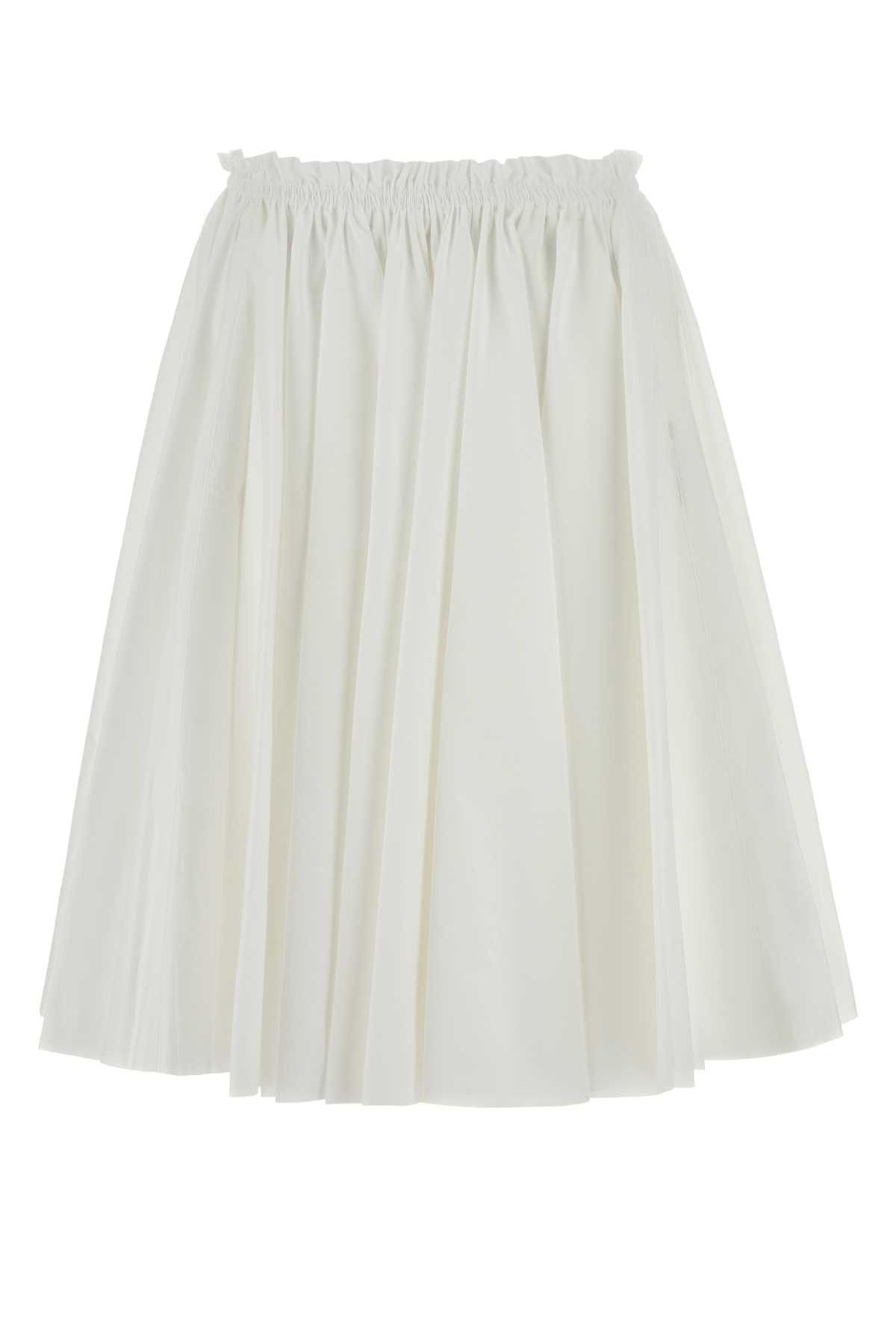 AMI White Poplin Skirt Size 28" / US 6 / IT 42 - 1 Thumbnail