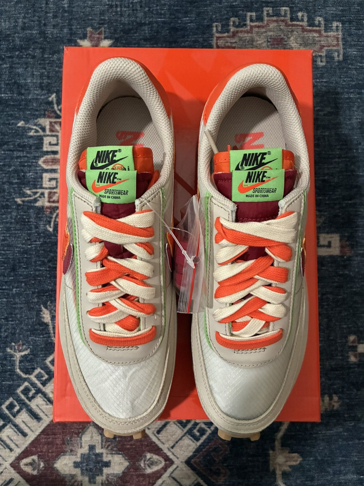 CLOT × Nike × Sacai Nike Sacai Clot LDWaffle Net Blaze Orange Brand New Size 8M Size US 8 / EU 41 - 6 Thumbnail