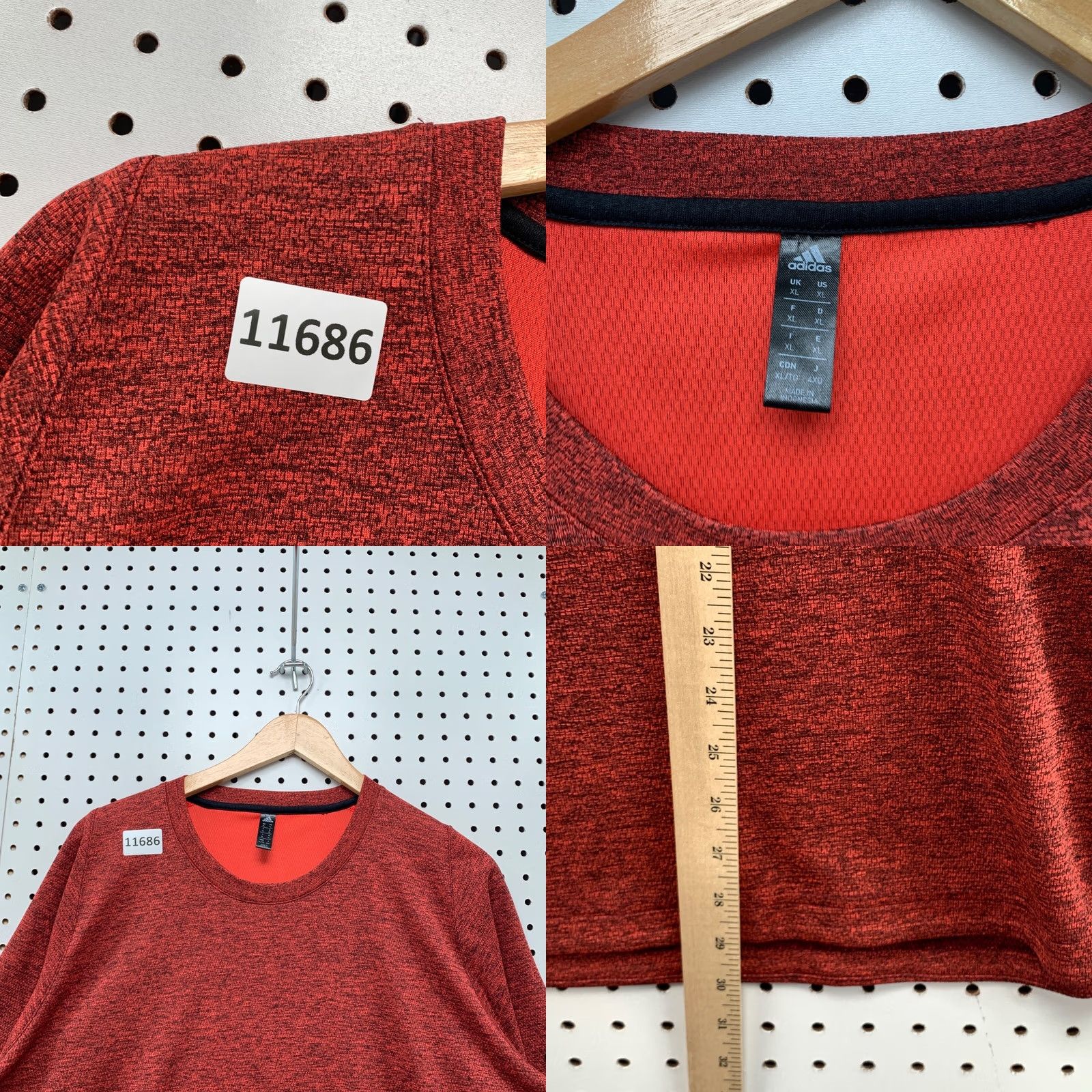 Adidas Adidas Active Shirt Mens XL Orange Short Sleeve Run Work Out T-Shirt Logo Sports Activewear Size US XL / EU 56 / 4 - 8 Thumbnail