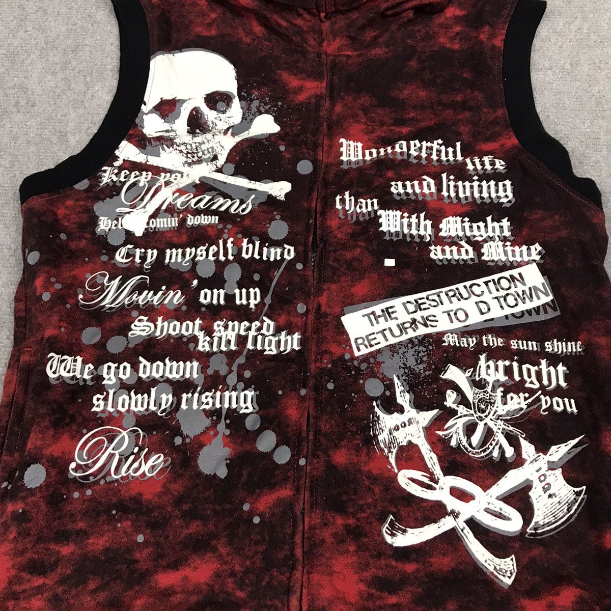 If Six Was Nine × Japanese Brand Japanese brand Red Black Punk Vest Jacket Size US M / EU 48-50 / 2 - 6 Thumbnail
