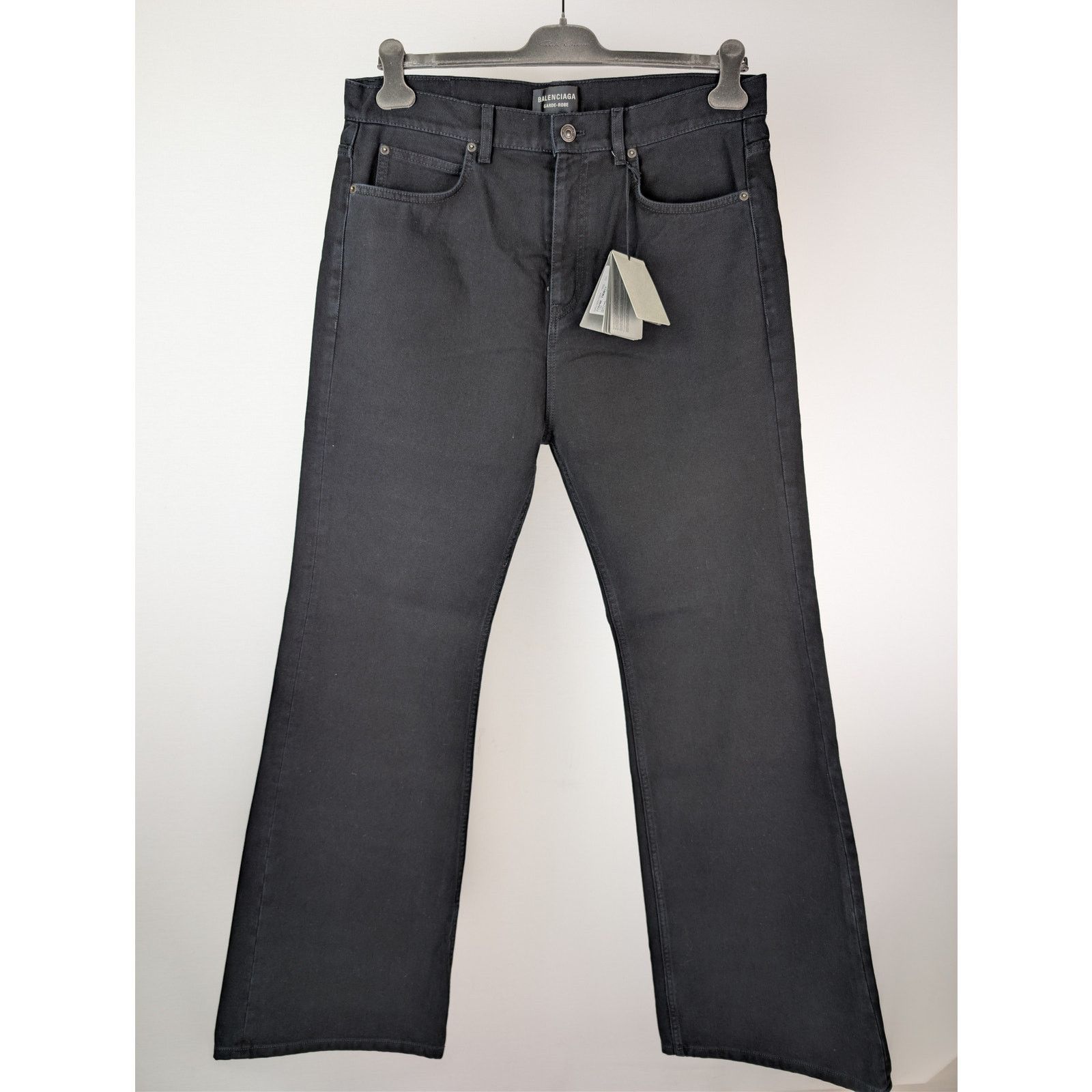 Balenciaga o1rshd1 Straight-Leg Flared Denim Jeans in Peach Pitch Black Size US 33 - 9 Thumbnail