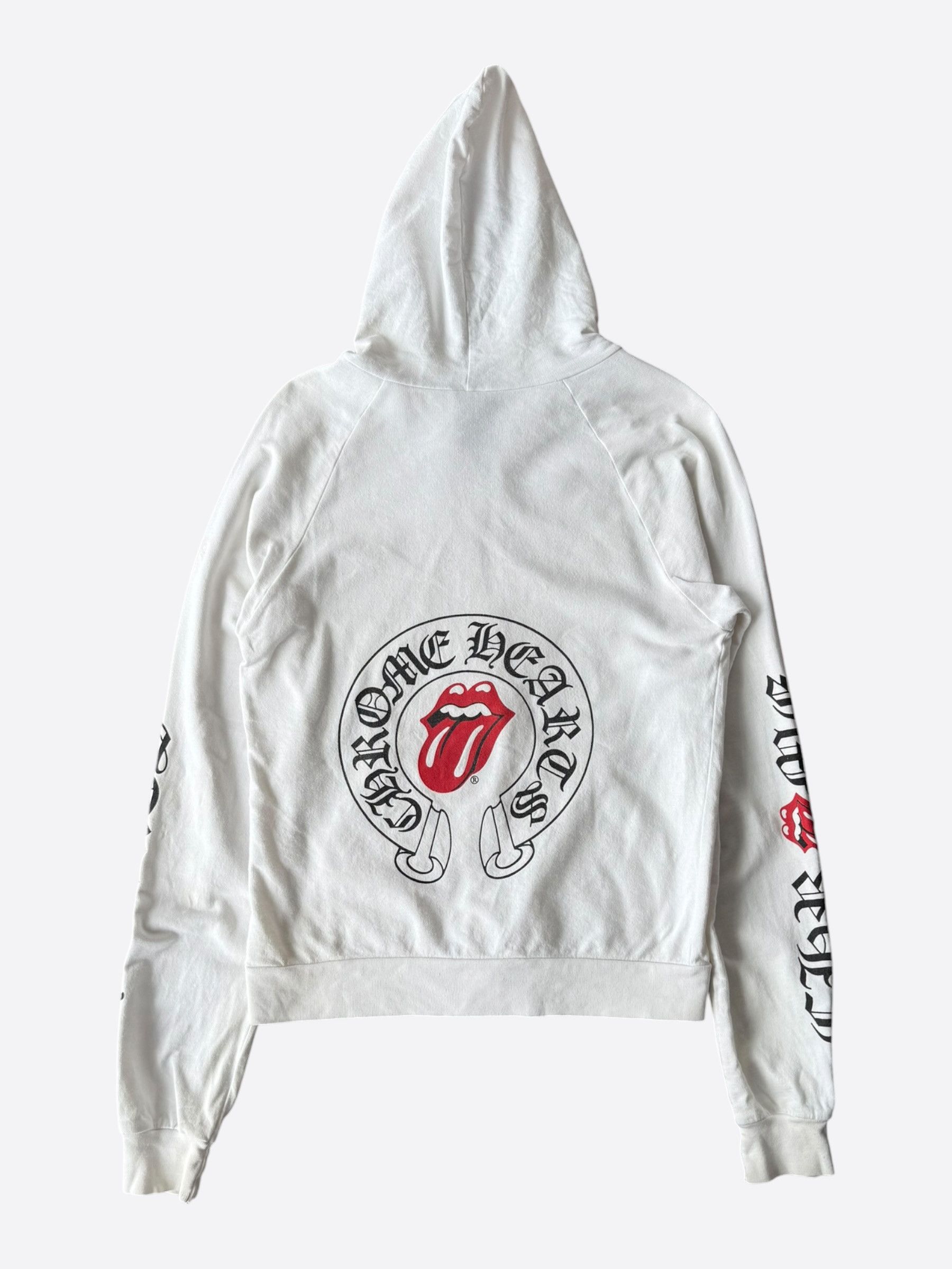Chrome Hearts White & Black Rolling Stones Horseshoe Logo Zip Up Hoodie Size US S / EU 44-46 / 1 - 2 Thumbnail