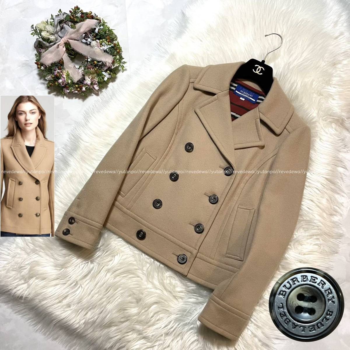 Burberry Burberry blue label wool P coat beige camel 38 pea coat Grailed